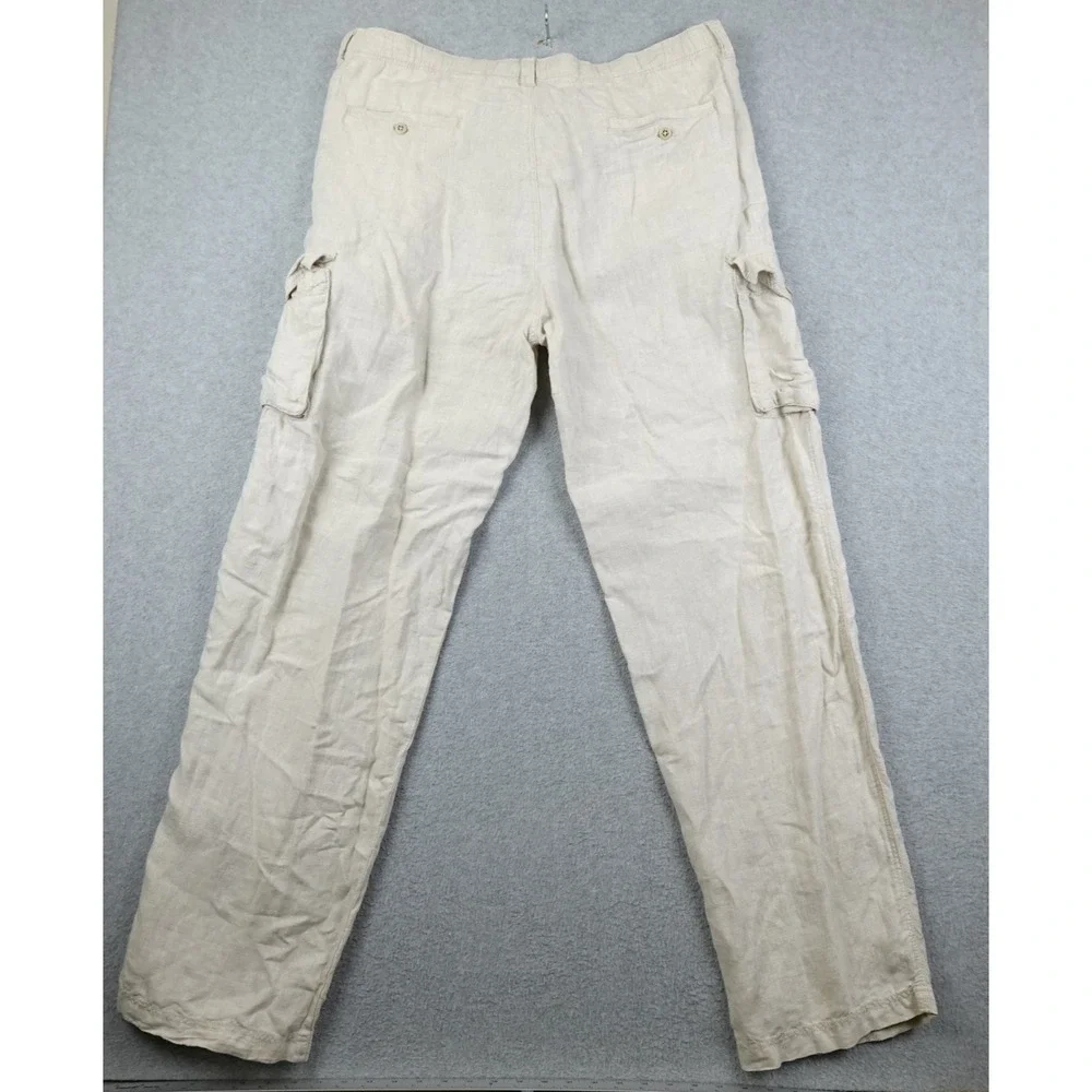 Tommy Bahama Relax Linen Pants Mens Medium Beige Beach Coast Resort Trouser